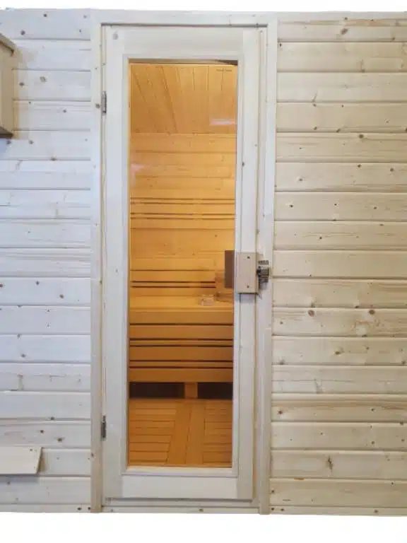 Drzwi drewniane zewnętrzne do sauny